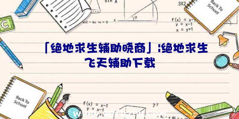 「绝地求生辅助晓商」|绝地求生飞天辅助下载